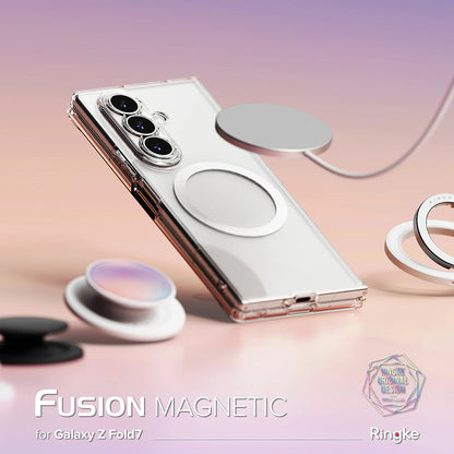 Capa MagSafe para Samsung Galaxy Z Fold7 F966, Ringke, Fusion, Transparente
