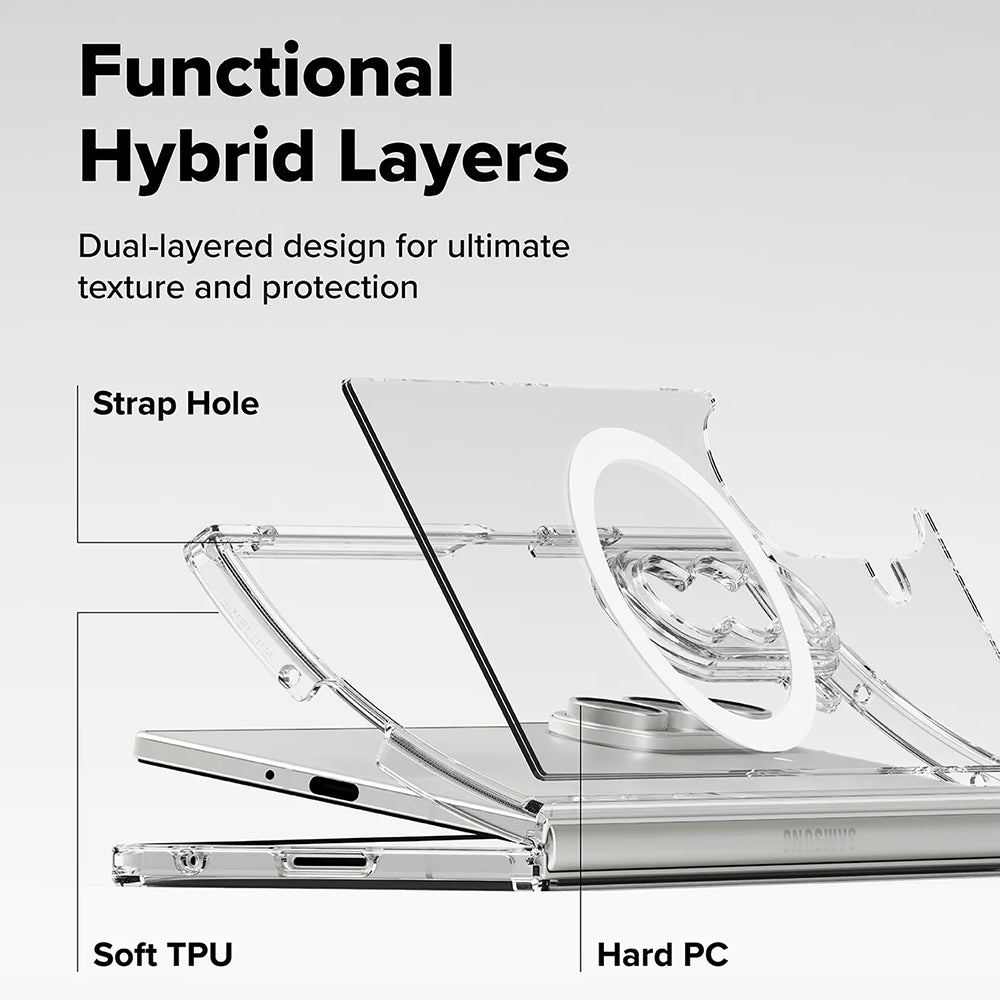 Capa MagSafe para Samsung Galaxy Z Fold7 F966, Ringke, Fusion, Transparente