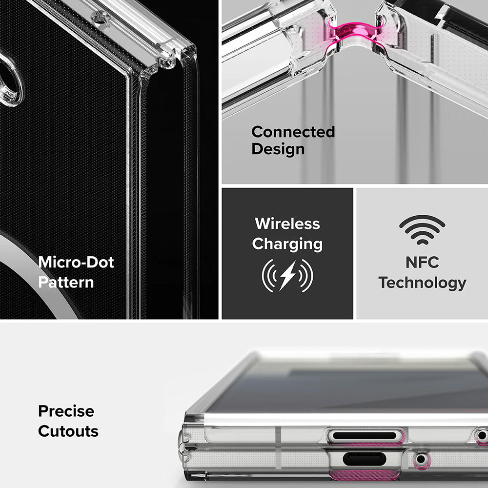 Capa MagSafe para Samsung Galaxy Z Fold7 F966, Ringke, Fusion, Transparente