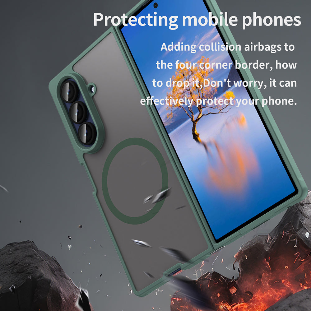 Capa MagSafe para Samsung Galaxy Z Fold7 F966, Techsuit, HaloFrost II, Verde