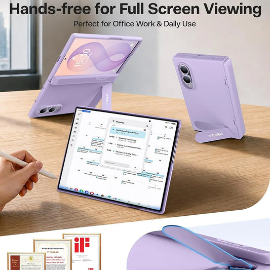 Capa MagSafe para Samsung Galaxy Z Fold8 F971, Torras, Ostand L1 Guardian, Roxo Claro