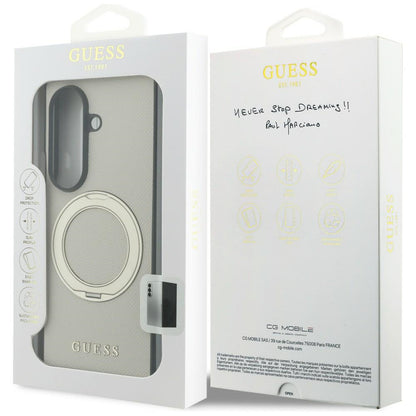 Capa MagSafe para Samsung Galaxy Z Fold8 Ultra F976, Guess, Suporte de Anel Logo Clássico Granulado, Bege