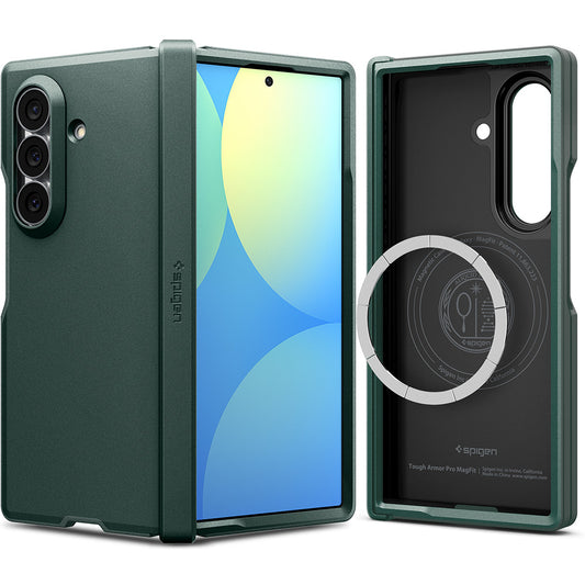 Capa MagSafe para Samsung Galaxy Z Fold8 Ultra F976, Spigen, Tough Armor Pro, Verde ACS11851