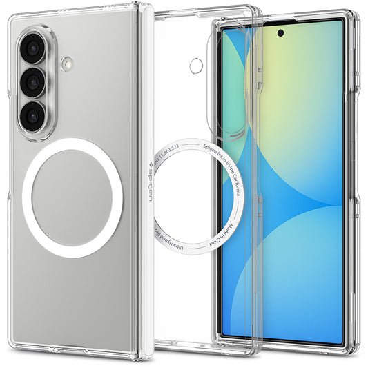 Capa MagSafe para Samsung Galaxy Z Fold8 Ultra F976, Spigen, Ultra Hybrid Pro, Transparente Branca ACS11506