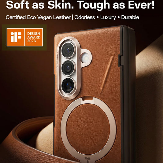 Capa MagSafe para Samsung Galaxy Z Fold8 Ultra F976, Torras, QPRO Leather, Castanha