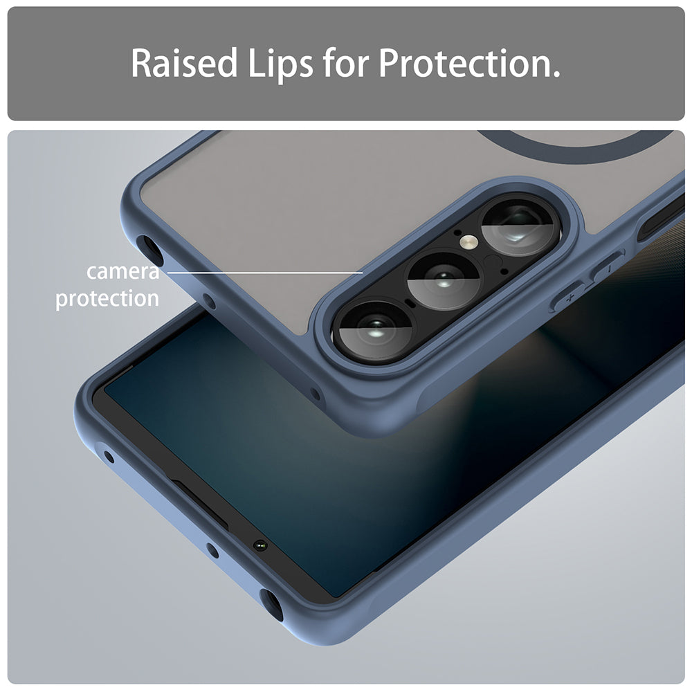 Capa MagSafe para Sony Xperia 1 VII, Techsuit, HaloFrost II, Azul Marinho