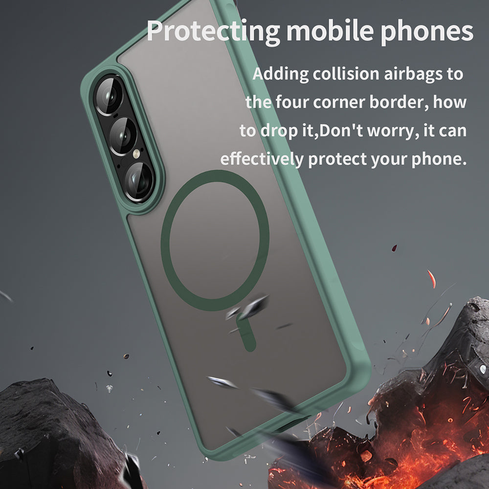 Capa MagSafe para Sony Xperia 1 VII, Techsuit, HaloFrost II, Verde