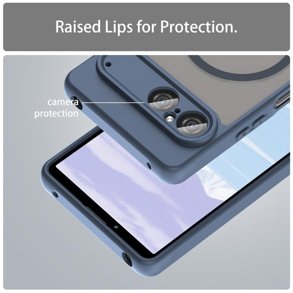 Capa MagSafe para Sony Xperia 10 VII, Techsuit, HaloFrost II, Azul-marinho