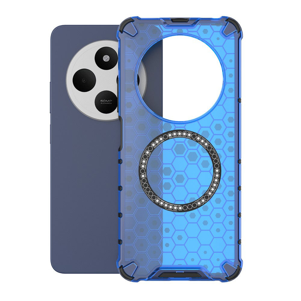 Capa MagSafe para Xiaomi Poco C75 / Redmi 14C, Techsuit, HoneyComb Shield, Azul