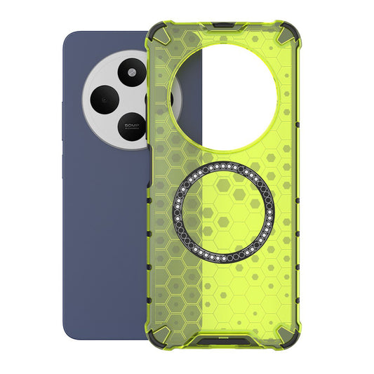 Capa MagSafe para Xiaomi Poco C75 / Redmi 14C, Techsuit, HoneyComb Shield, Verde