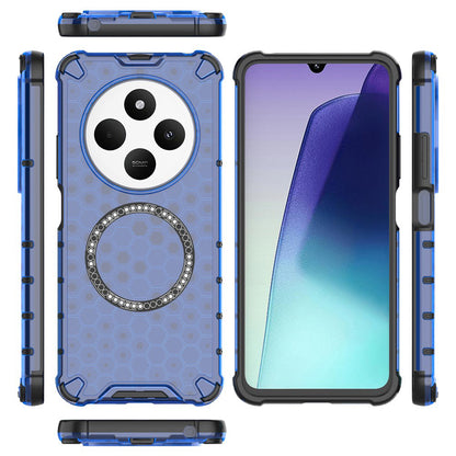Capa MagSafe para Xiaomi Poco C75 / Redmi 14C, Techsuit, HoneyComb Shield, Azul