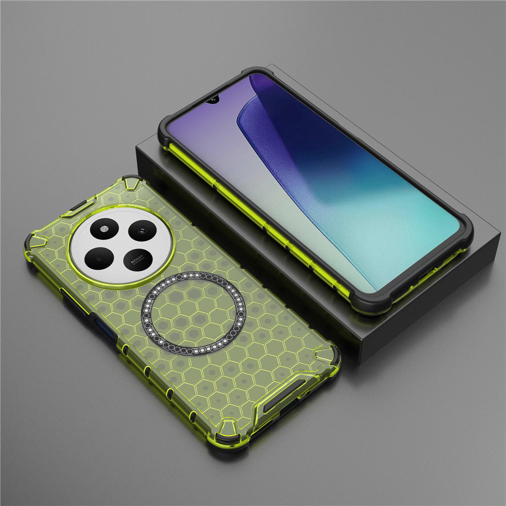 Capa MagSafe para Xiaomi Poco C75 / Redmi 14C, Techsuit, HoneyComb Shield, Verde