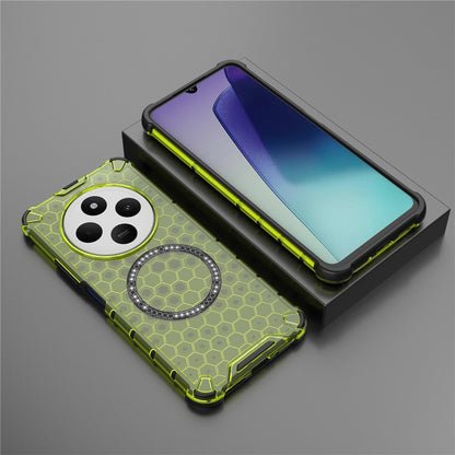 Capa MagSafe para Xiaomi Poco C75 / Redmi 14C, Techsuit, HoneyComb Shield, Verde