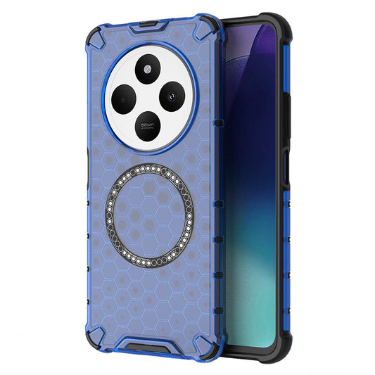 Capa MagSafe para Xiaomi Poco C75 / Redmi 14C, Techsuit, HoneyComb Shield, Azul