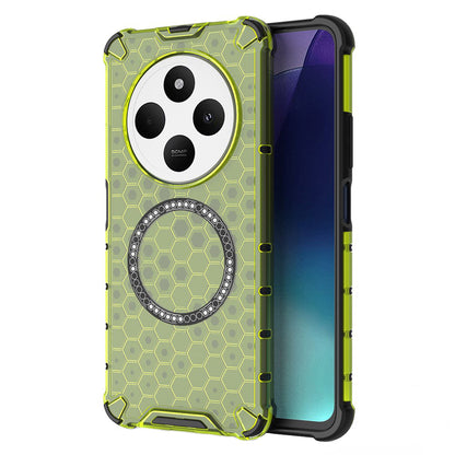 Capa MagSafe para Xiaomi Poco C75 / Redmi 14C, Techsuit, HoneyComb Shield, Verde