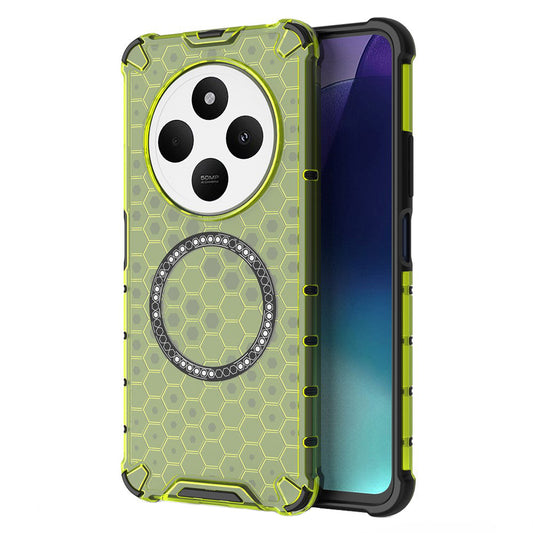 Capa MagSafe para Xiaomi Poco C75 / Redmi 14C, Techsuit, HoneyComb Shield, Verde