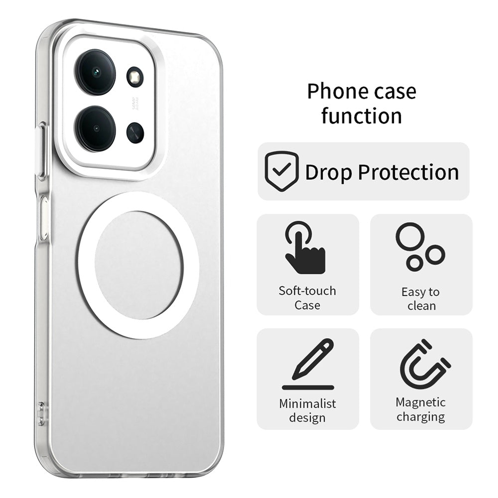Capa MagSafe para Xiaomi Poco C85 4G / Redmi 15C 5G / 15C 4G, Techsuit, CandyCase, Branca