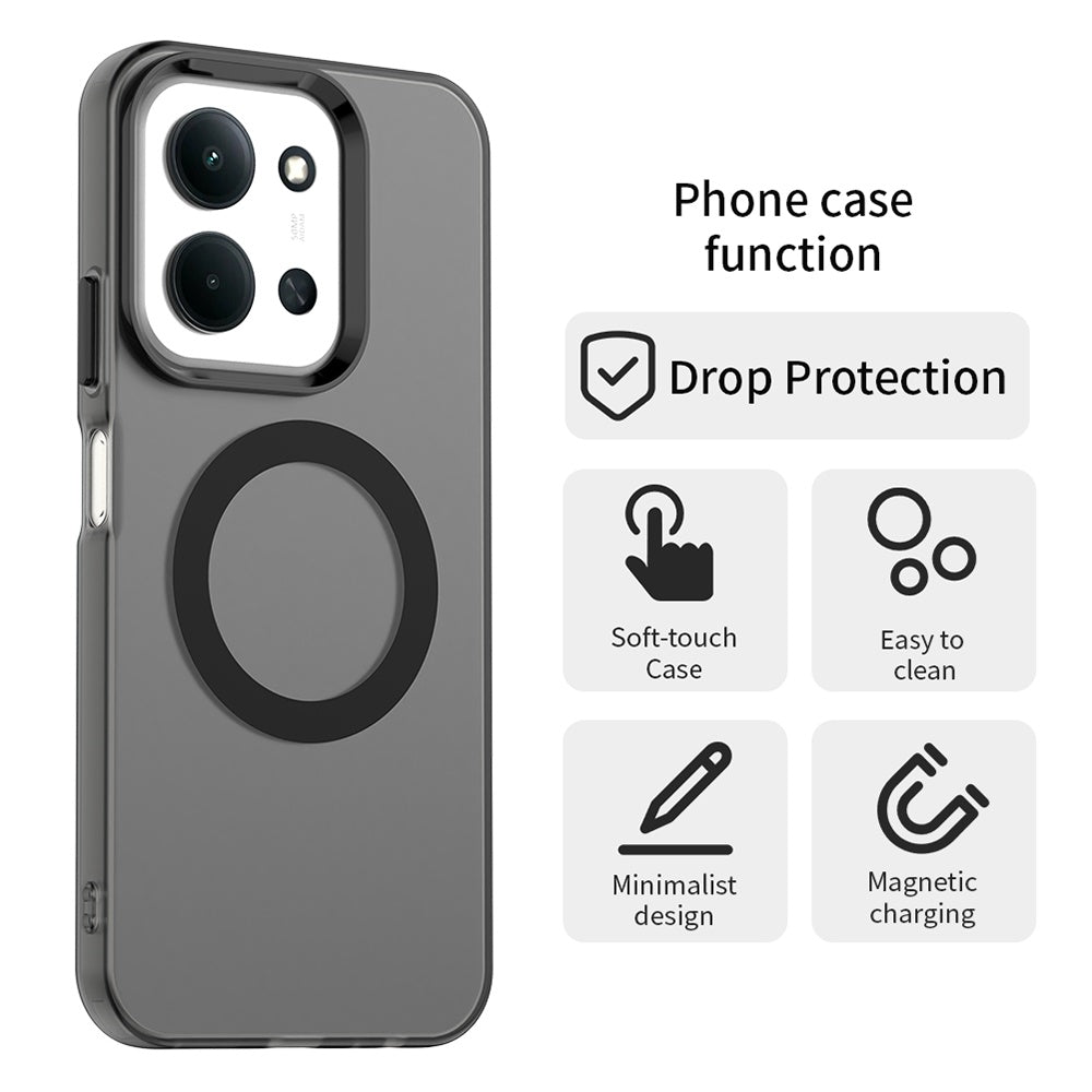 Capa MagSafe para Xiaomi Poco C85 4G / Redmi 15C 5G / 15C 4G, Techsuit, CandyCase, Preta