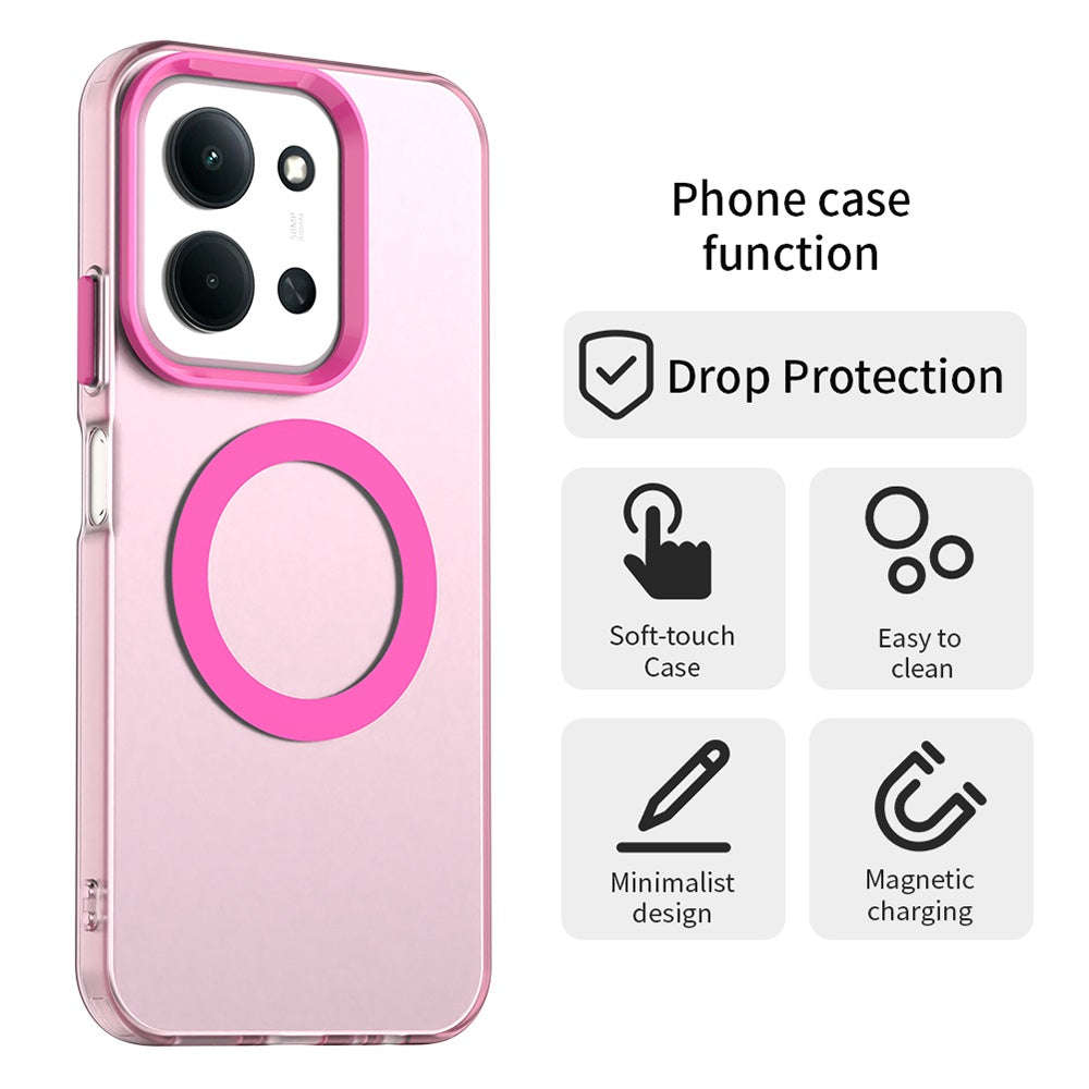 Capa MagSafe para Xiaomi Poco C85 4G / Redmi 15C 5G / 15C 4G, Techsuit, CandyCase, Rosa