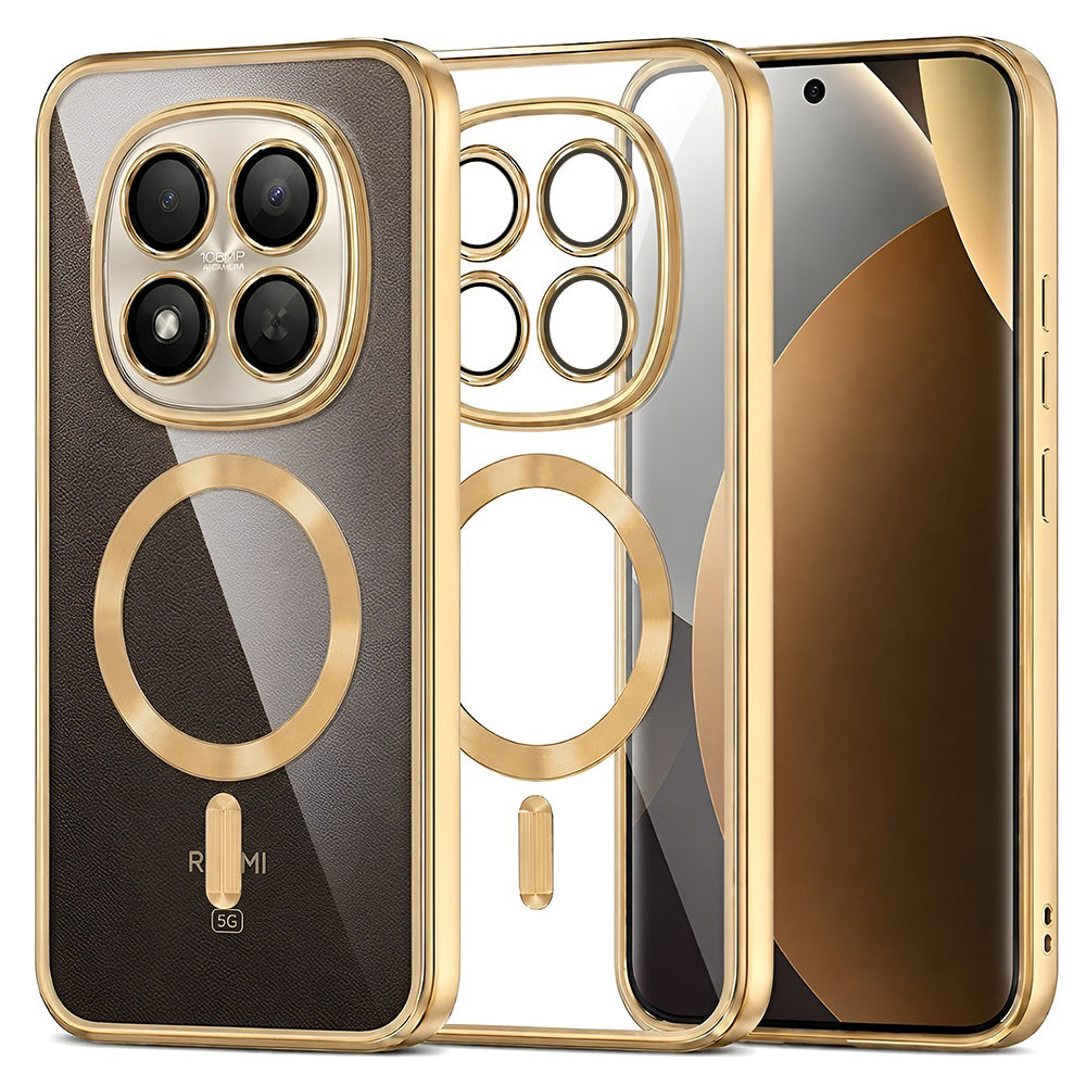 Capa MagSafe para Xiaomi Poco M8 Pro / Redmi Note 15 Pro+ 5G, Techsuit, Luxury Crystal, Dourada