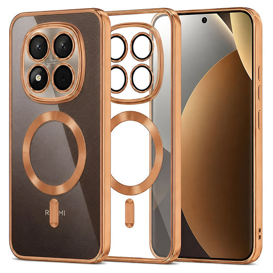 Capa MagSafe para Xiaomi Poco M8 Pro / Redmi Note 15 Pro+ 5G, Techsuit, Luxury Crystal, Laranja