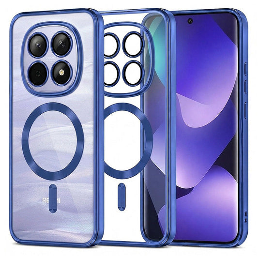Capa MagSafe para Xiaomi Poco M8 / Redmi Note 15 5G / Note 15 4G, Techsuit, Luxury Crystal, Azul Escuro