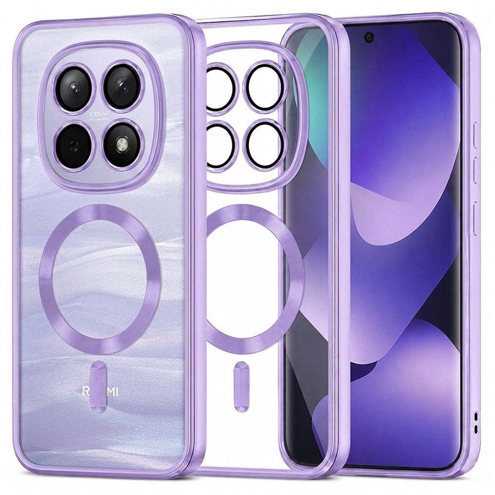 Capa MagSafe para Xiaomi Poco M8 / Redmi Note 15 5G / Note 15 4G, Techsuit, Luxury Crystal, Roxo Claro