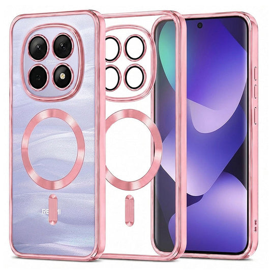 Capa MagSafe para Xiaomi Poco M8 / Redmi Note 15 5G / Note 15 4G, Techsuit, Luxury Crystal, Rosa