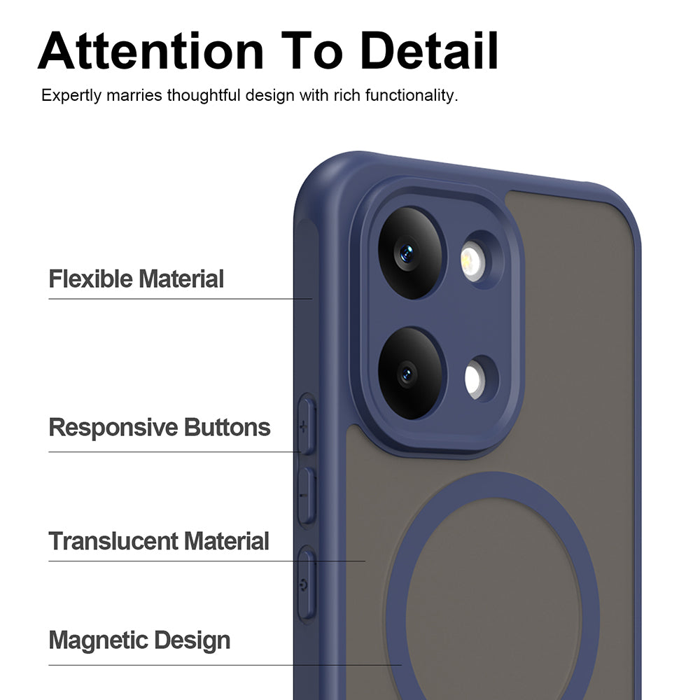 Capa MagSafe para Xiaomi Poco X8 Pro Max, Techsuit, HaloFrost II, Azul Marinho