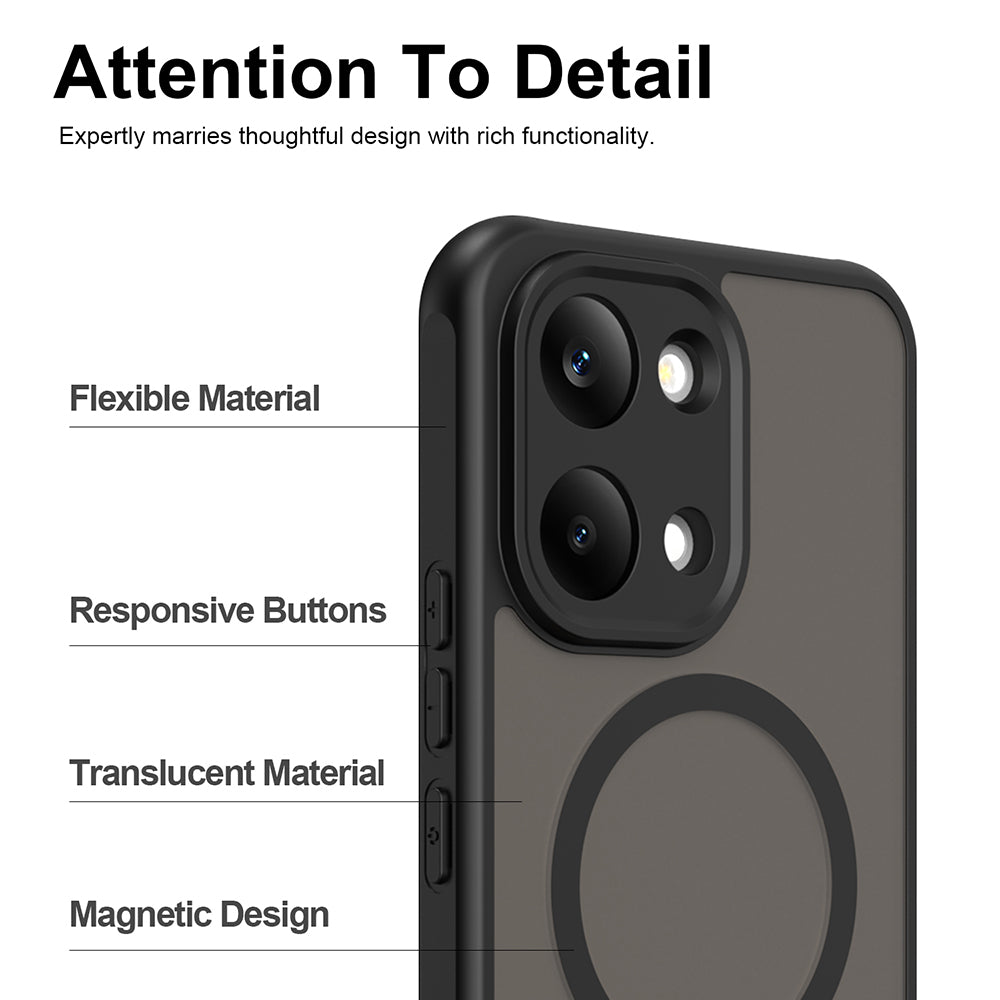 Capa MagSafe para Xiaomi Poco X8 Pro Max, Techsuit, HaloFrost II, Preta