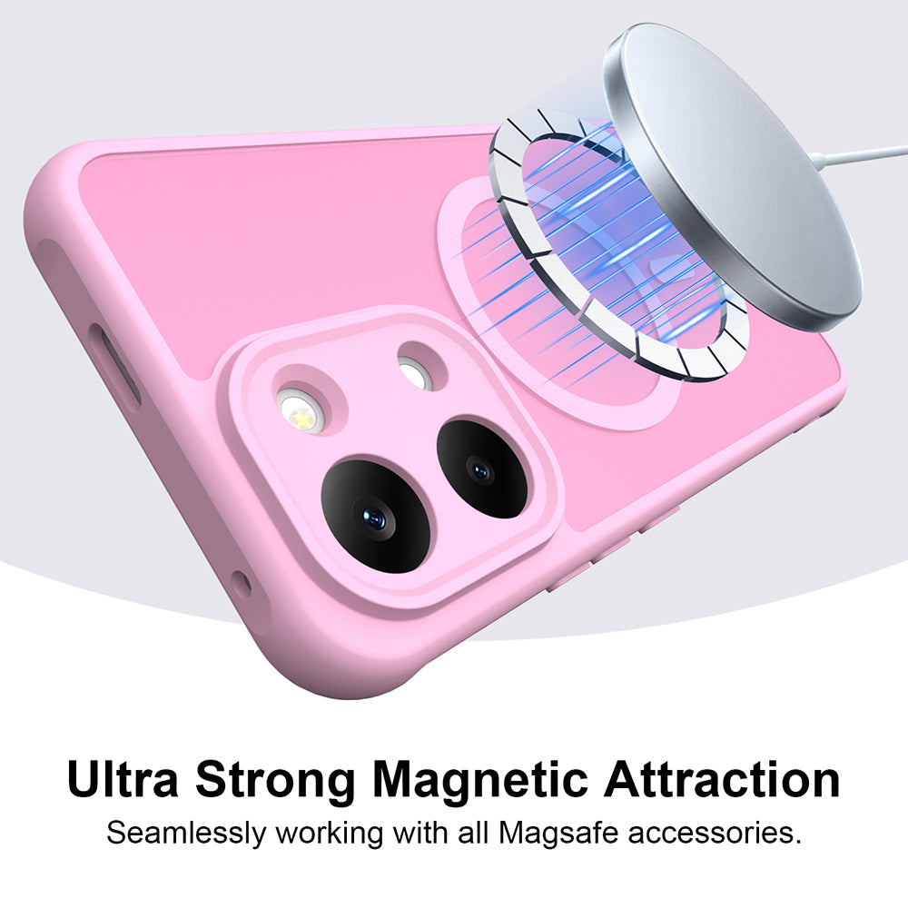 Capa MagSafe para Xiaomi Poco X8 Pro Max, Techsuit, HaloFrost II, Rosa