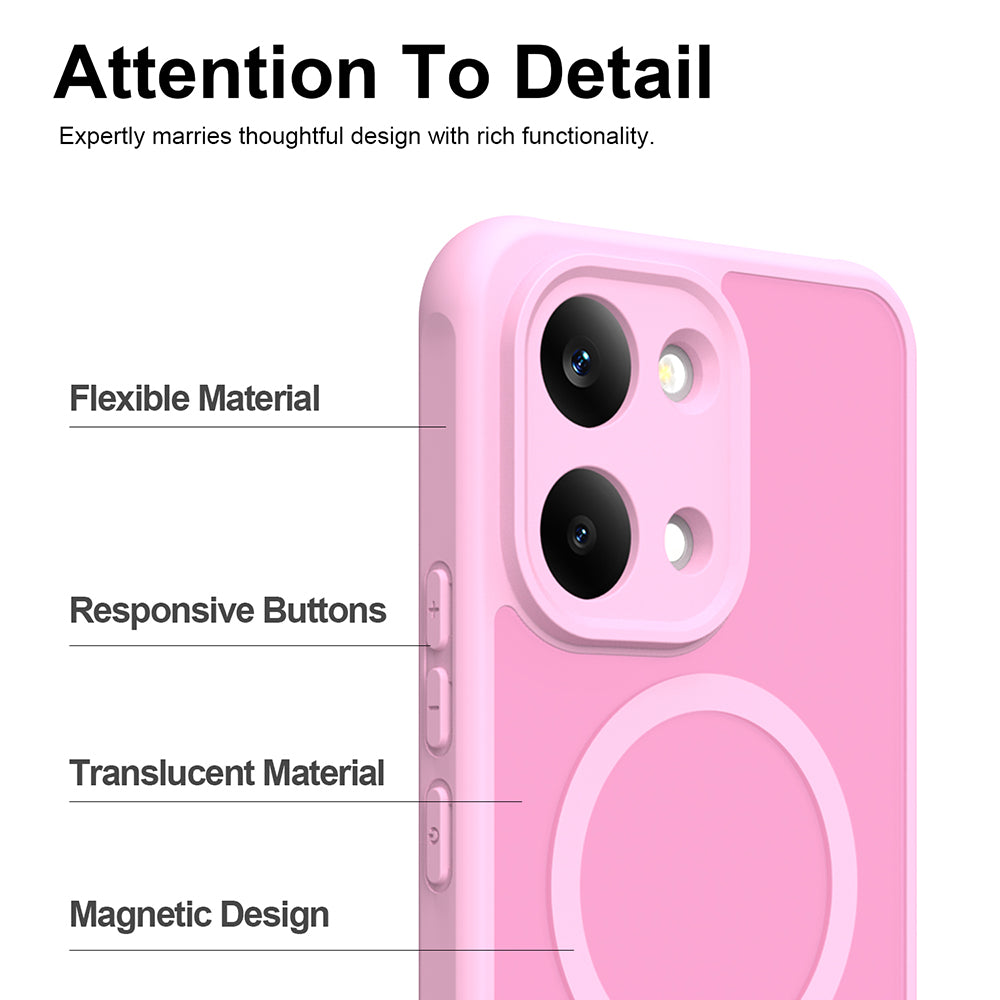 Capa MagSafe para Xiaomi Poco X8 Pro Max, Techsuit, HaloFrost II, Rosa