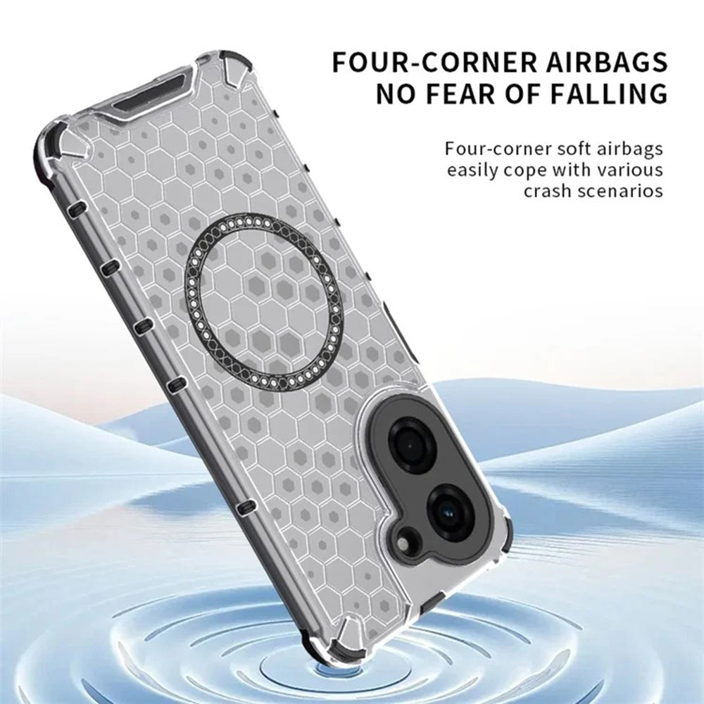 Capa MagSafe para Xiaomi Redmi A5 4G (Regional), Techsuit, HoneyComb Shield, Preta