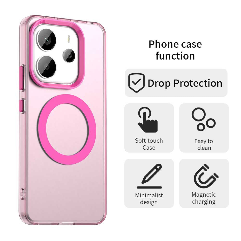 Capa MagSafe para Xiaomi Redmi Note 14 4G (Standard), Techsuit, CandyCase, Rosa