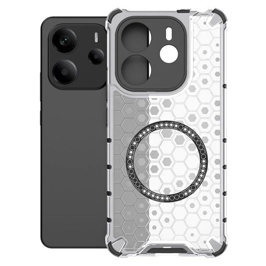 Capa MagSafe para Xiaomi Redmi Note 14 5G, Techsuit, HoneyComb Shield, Branca
