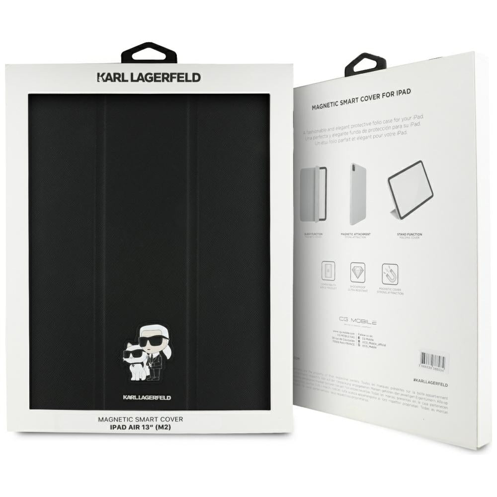 Capa para Apple iPad Air 13 (2026) / Air 13 (2025) / Air 13 (2024), Karl Lagerfeld, Saffiano Karl & Choupette, Preta