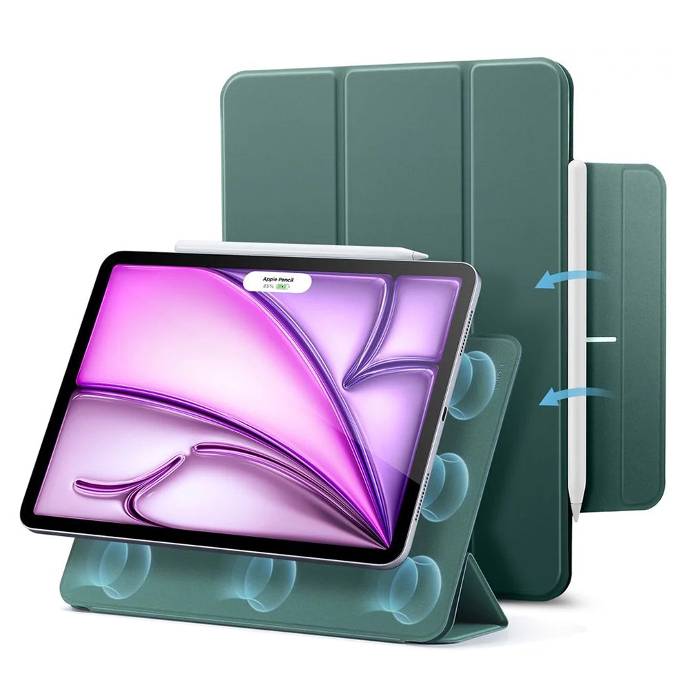 Capa para Apple iPad Air 13 (2026) / Air 13 (2025) / Air 13 (2024) / Pro 12.9 (2022) / Pro 12.9 (2021), ESR, Rebound, Verde Satinado