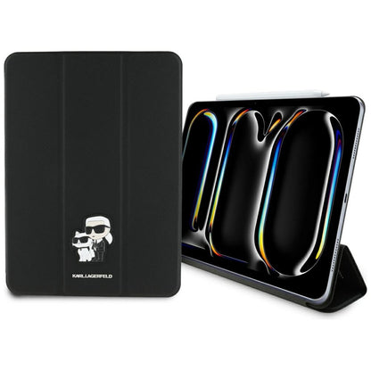 Capa para Apple iPad Pro 11 (2024), Karl Lagerfeld, Saffiano Karl & Choupette, Preta.