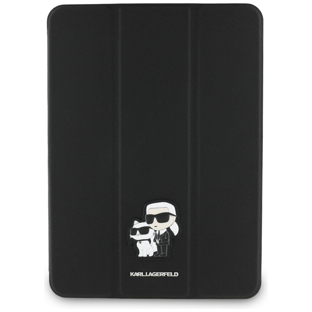 Capa para Apple iPad Pro 11 (2024), Karl Lagerfeld, Saffiano Karl & Choupette, Preta.