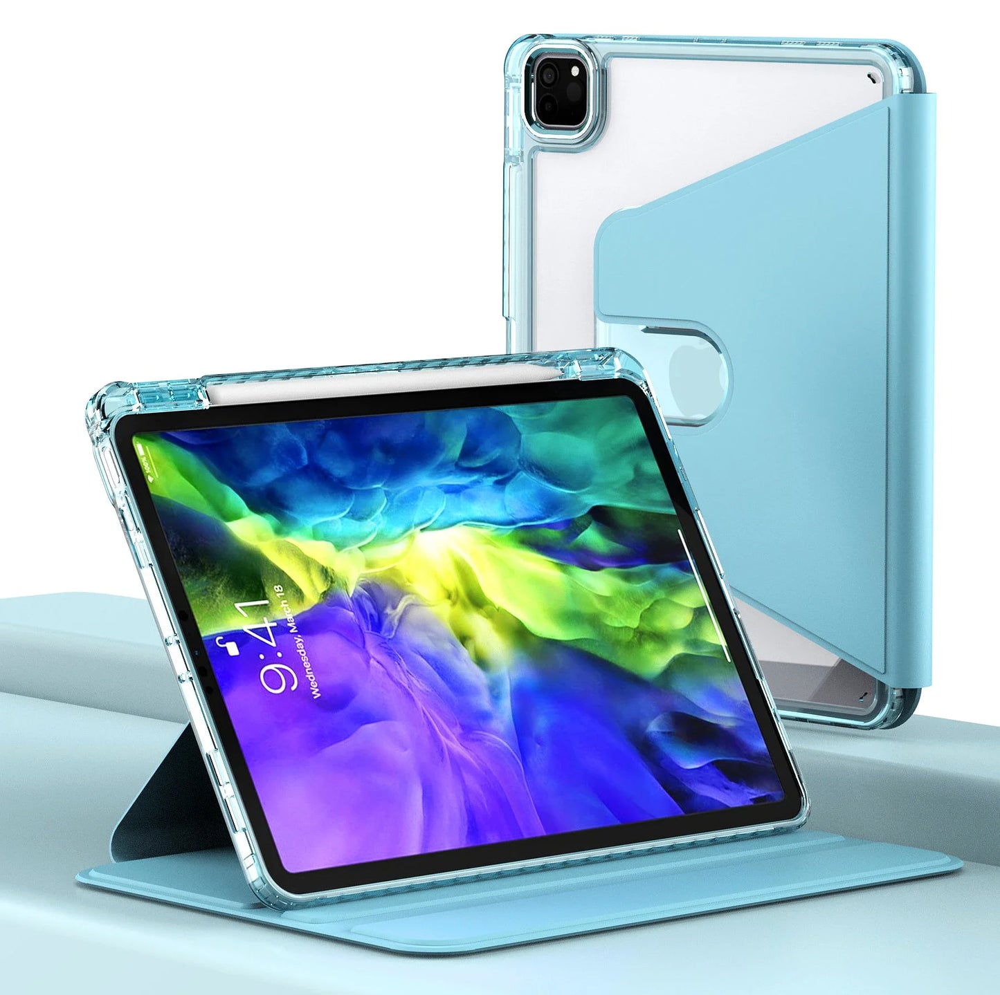 Capa para Apple iPad Pro 11 (2024), Techsuit, Crystal Vision, Azul