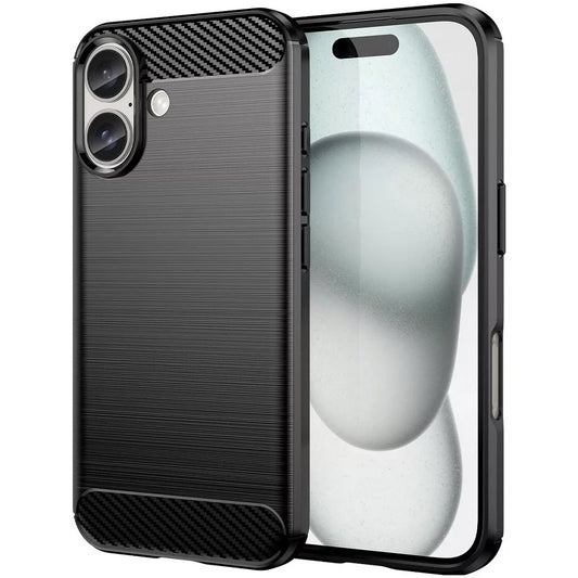 Capa para Apple iPhone 16 Plus, OEM, Carbono, Preta