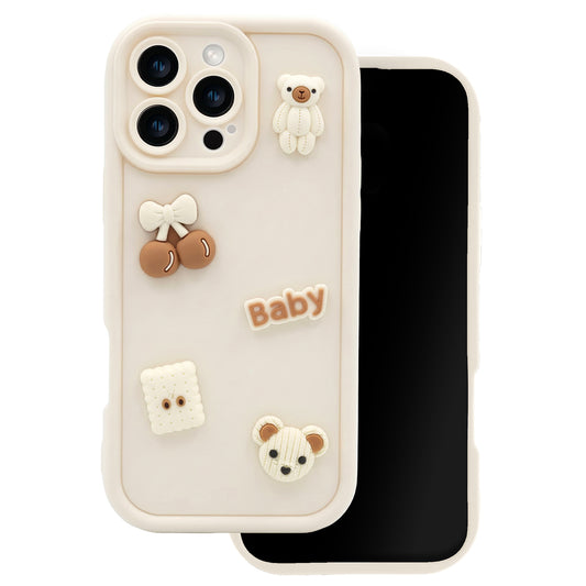Capa para Apple iPhone 14, OEM, Ultra Trendy 3D Bear, Bege
