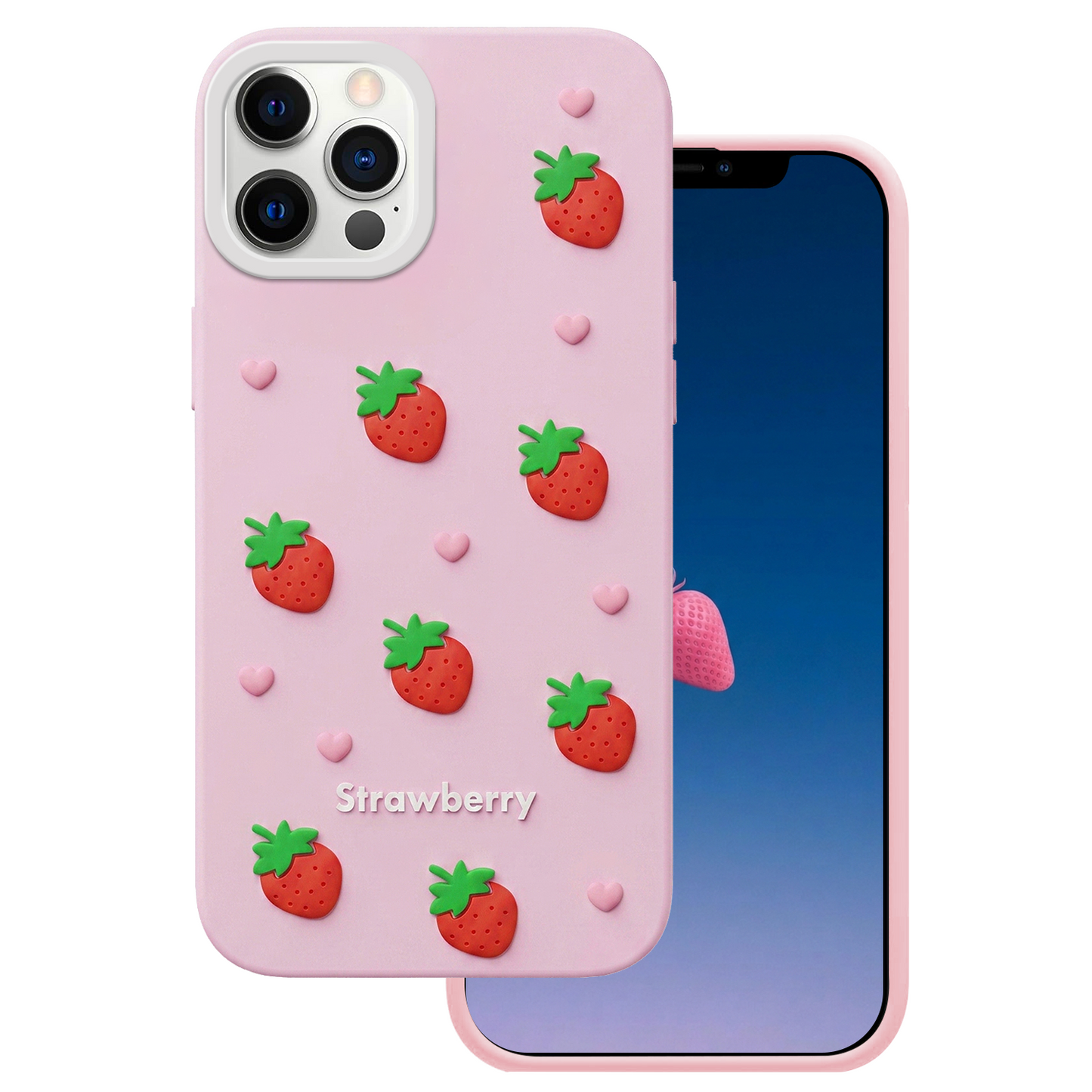 Capa para Apple iPhone 15 / 14 / 13, OEM, Morango, Rosa