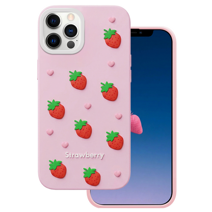 Capa para Apple iPhone 15 / 14 / 13, OEM, Morango, Rosa