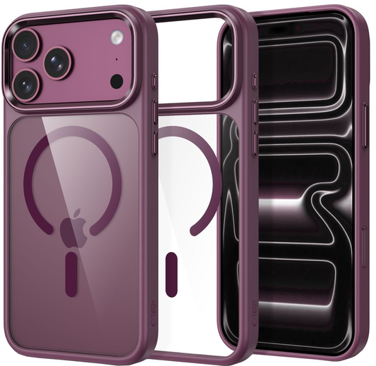 Capa para Apple iPhone 18 Pro / 17 Pro, Tech-Protect, Magmat CC, Vinho Transparente