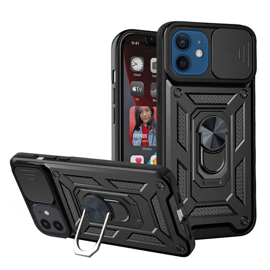 Capa para Apple iPhone 12 / 12 Pro, Techsuit, CamShield, Preta