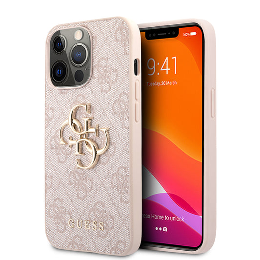 Capa para Apple iPhone 13 Pro, Guess, 4G Metal Logo, Rosa