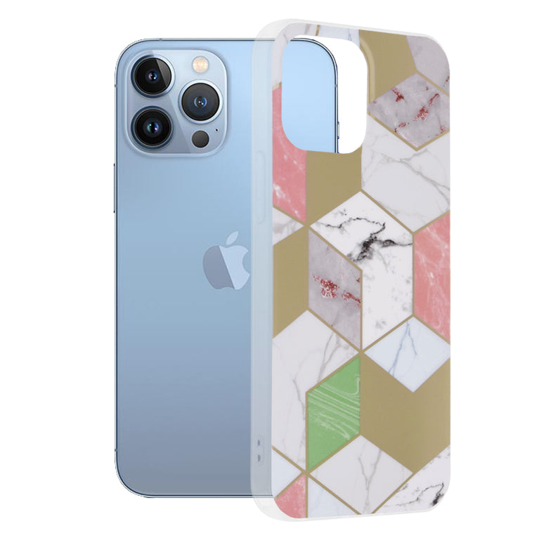 Capa para Apple iPhone 13 Pro Max, Techsuit, Marble, Roxo