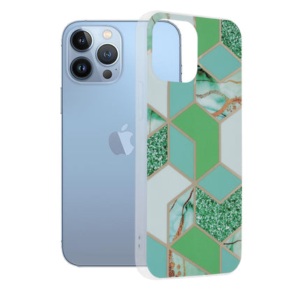 Capa para Apple iPhone 13 Pro Max, Techsuit, Marble, Verde