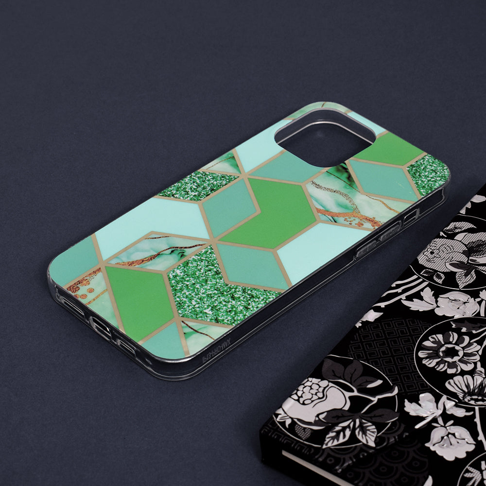 Capa para Apple iPhone 13 Pro Max, Techsuit, Marble, Verde